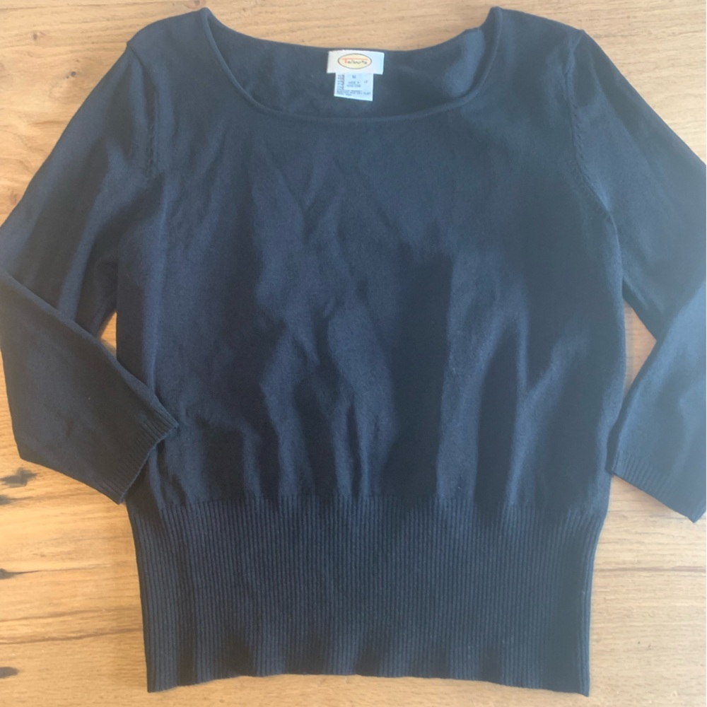 Talbots 3/4 Sleeve Scoop Neck Sweater‎ Black Women’s Medium Preloved